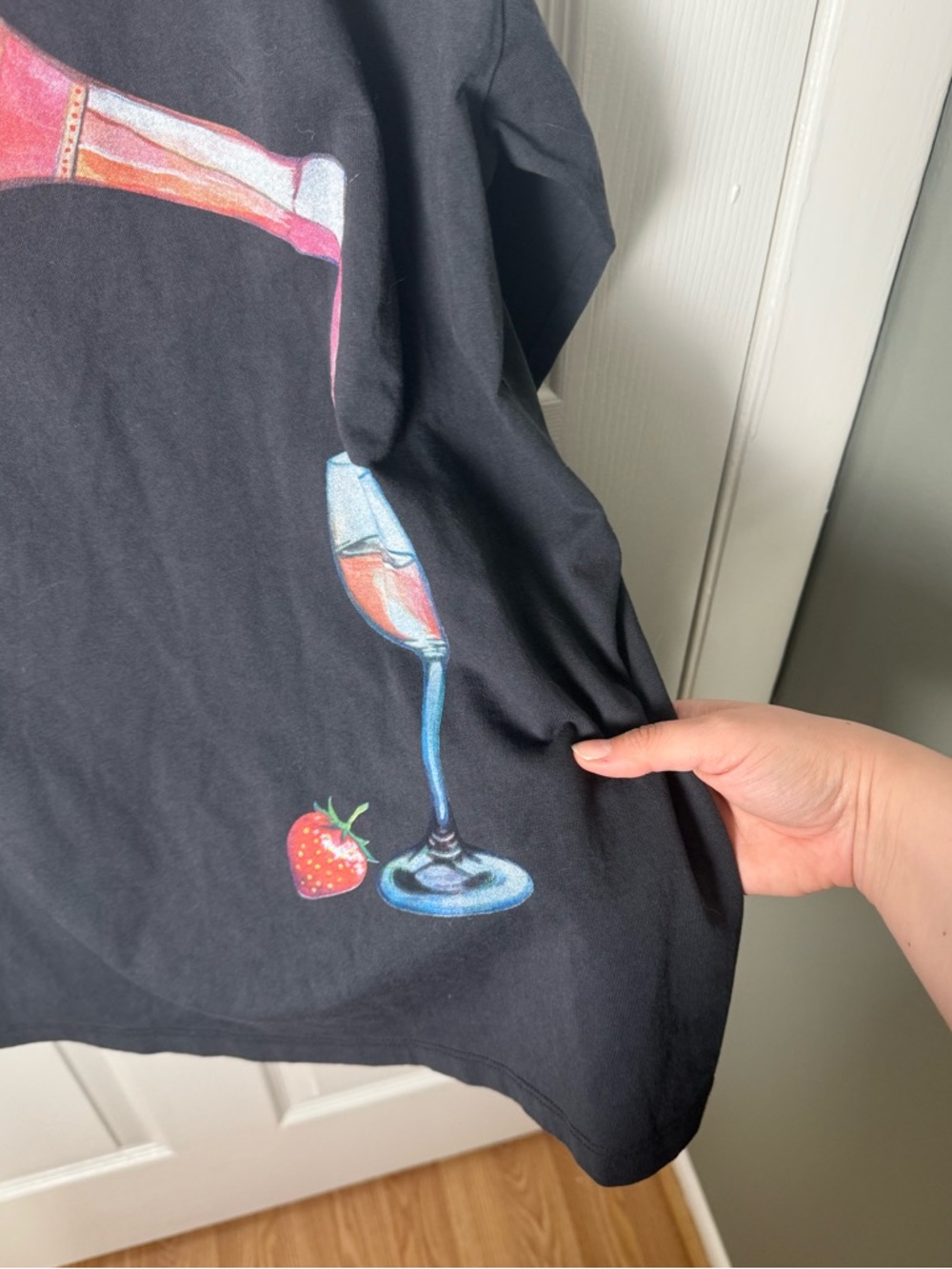 Damson Madder Rose Wine Long Sleeve Tee in Charcoal 6 - Picture 4 of 7